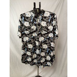 bulotus Women's Blue White Floral Top Size 3XL